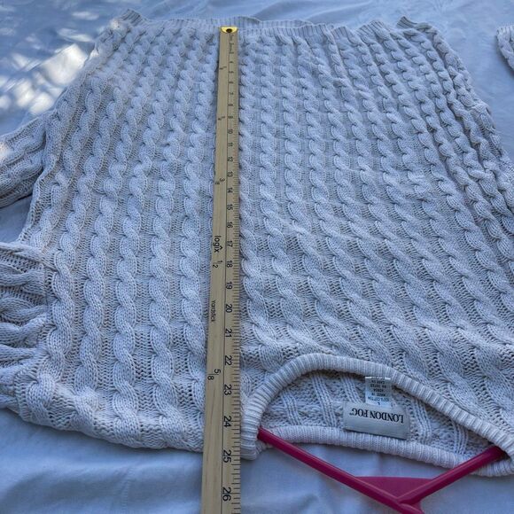 London Fog size L 100% cotton cable knit sweater. - Picture 6 of 9